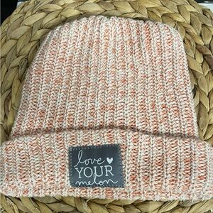Love Your Melon Orange and Cream Beanie